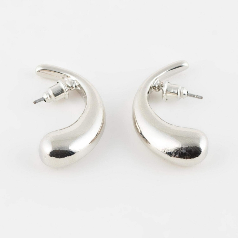 Nordstrom Curved Silver Earrings